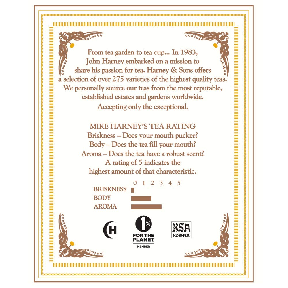 Harney & Sons Chamomile Herbal Tea, Classic Tin, 20 Sachets, White