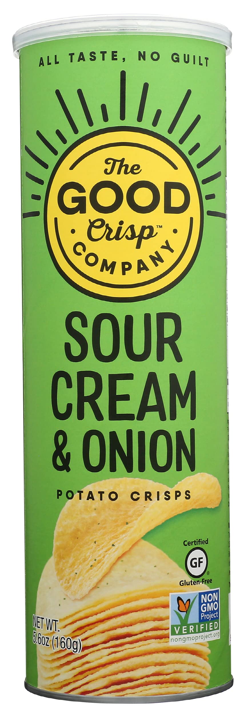 The Good Crisp Company, Sour Cream & Onion Flavor Potato Crips, 5.6 Oz (Pack of 8)