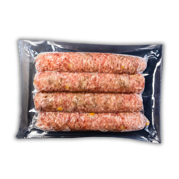 BEARDED BUTCHER SOUTHERN PEACH BRATWURST – Sweet Peach & Maple Sugar Infused Pork – 12 Pack (1 lb Each) – Perfect for Grilling & BBQs