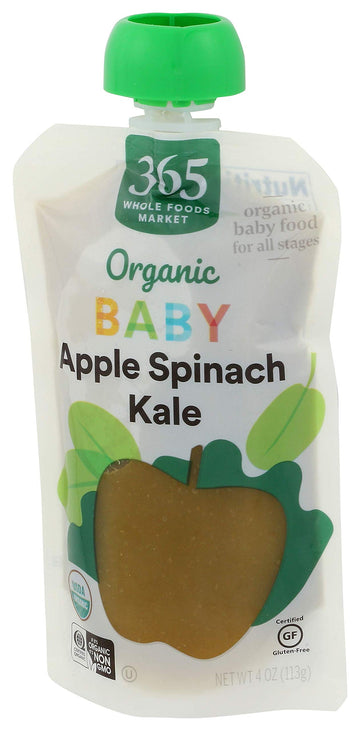 365 By Whole Foods Market, Organic Apple Spinach Kale Baby Food, 4 Ounce (Pack Of 4)