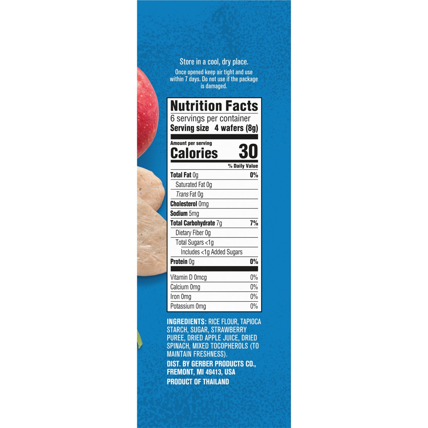 Gerber Snacks For Baby Teethers, Gentle Teething Wafers, Strawberry Apple Spinach, 1.7 Ounce, 12 Count Box (Pack Of 6)