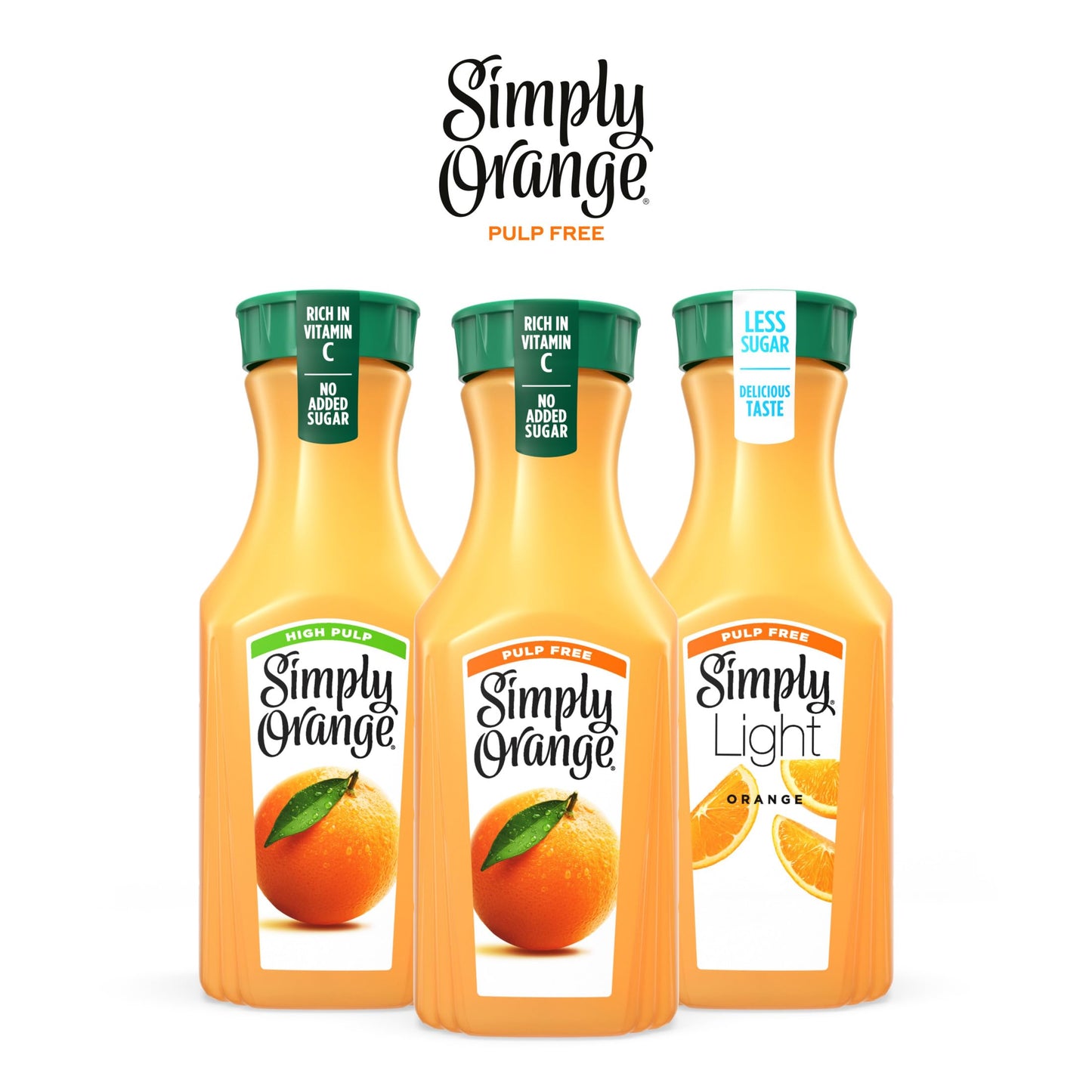 Simply Orange Pulp Free Orange Juice Bottle, 46 fl oz