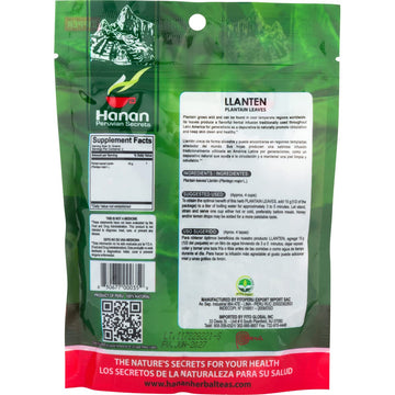 Hanan Plantain Leaf Tea (Llanten) 1.1 Oz (30 G) - Loose, Dried Llanten Plant Leaves From Peru, 1.06 Ounce (Pack Of 1)