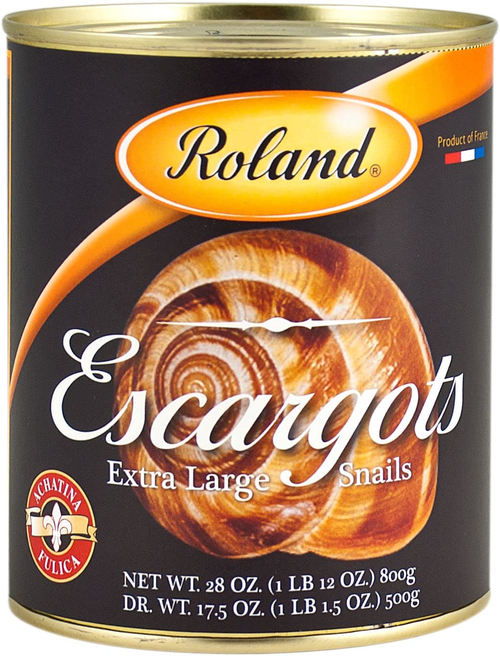 Roland Foods Escargots, Extra Large Achatina Snails, Specialty Imported Food, 28.2 Ounce Can, Pack of 1