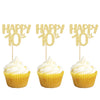 Gyufise 24Pcs Cupcake Toppers Glitter Number 70 Decorations for 70th Birthday, Small, Gold 70, Paper