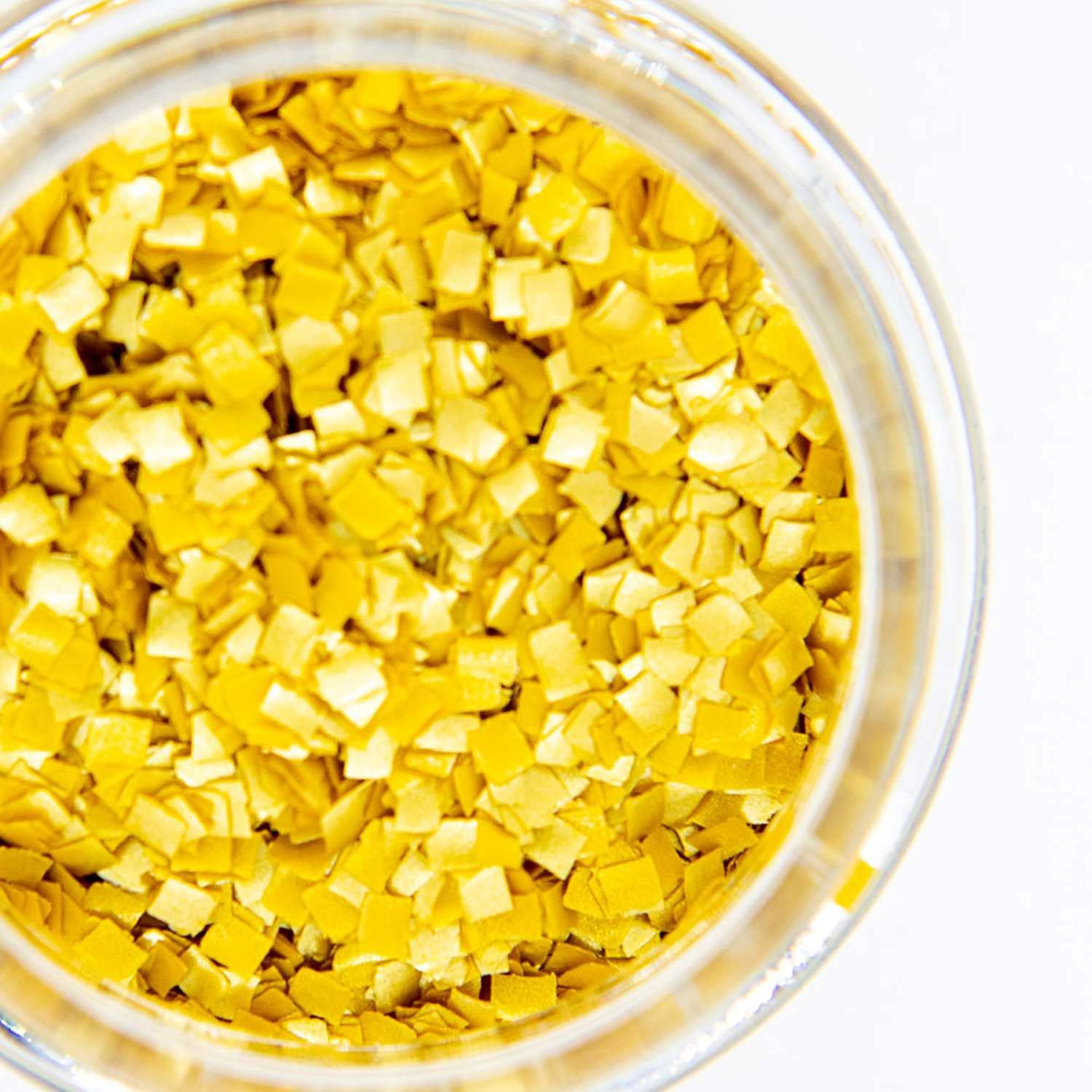 Gold Edible Square Shaped Glitter for Cakes, Drinks - Fancy Edible Square Cake Decorations in Metallic Gold for Cake Decorating,