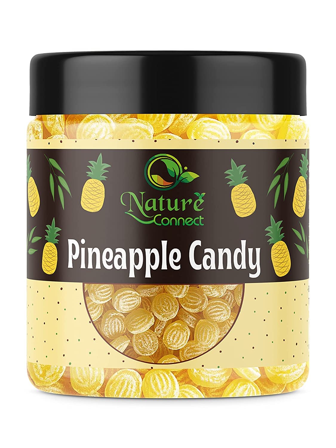 Nature Connect Pineapple Flavour Candy | Pineapple Toffee | Jar Pack 400 gms | Candy Khatti Mithi Goli_Packing May Vary