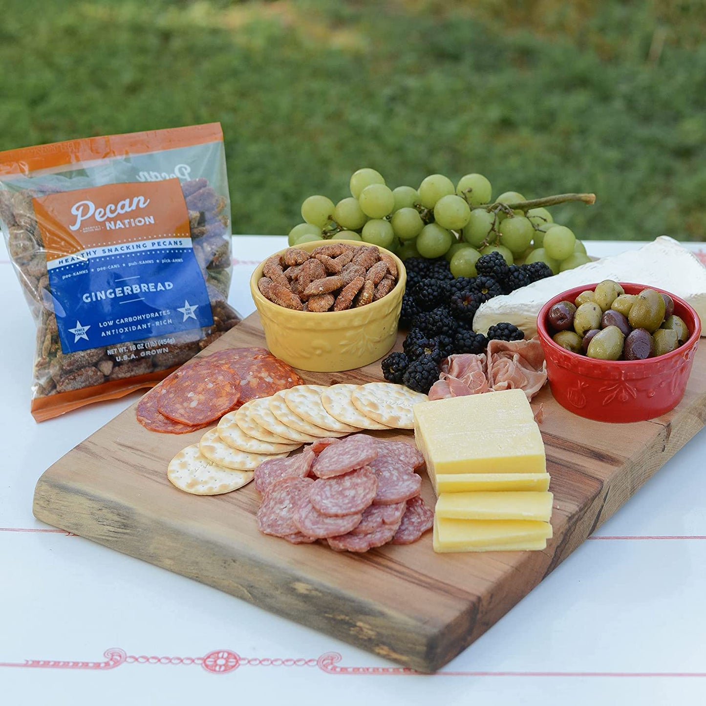 Pecan Nation Gingerbread Holiday Roasted Georgia Pecan Halves 16 Oz., Natural, No Preservatives, Antioxidant-Rich, Non-Gmo, Healthy Snacking Pecans For Adults And Kids