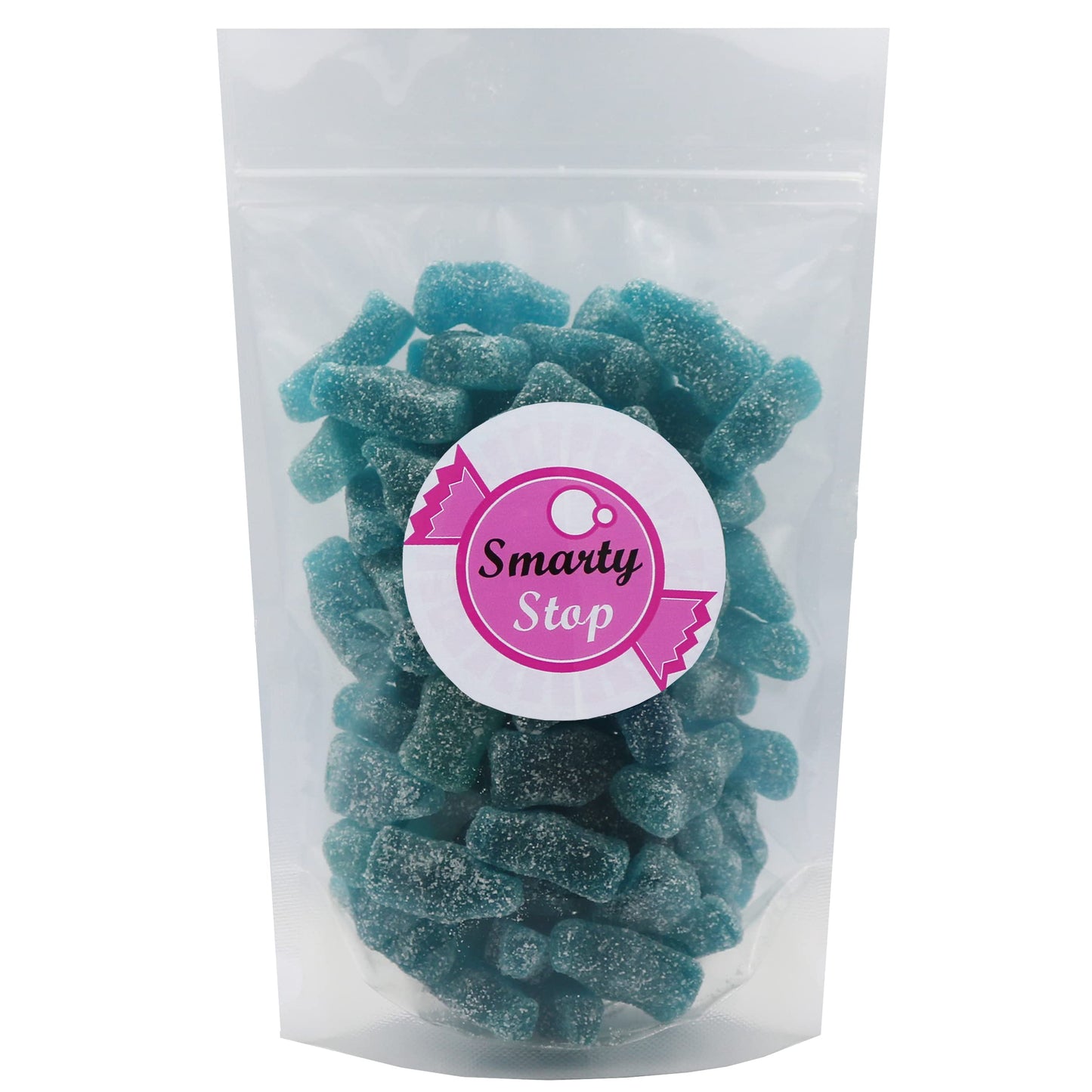 Smarty Stop Sour Cola Bottle Gummy Candy (3 Pound, Mini Blue Raspberry)
