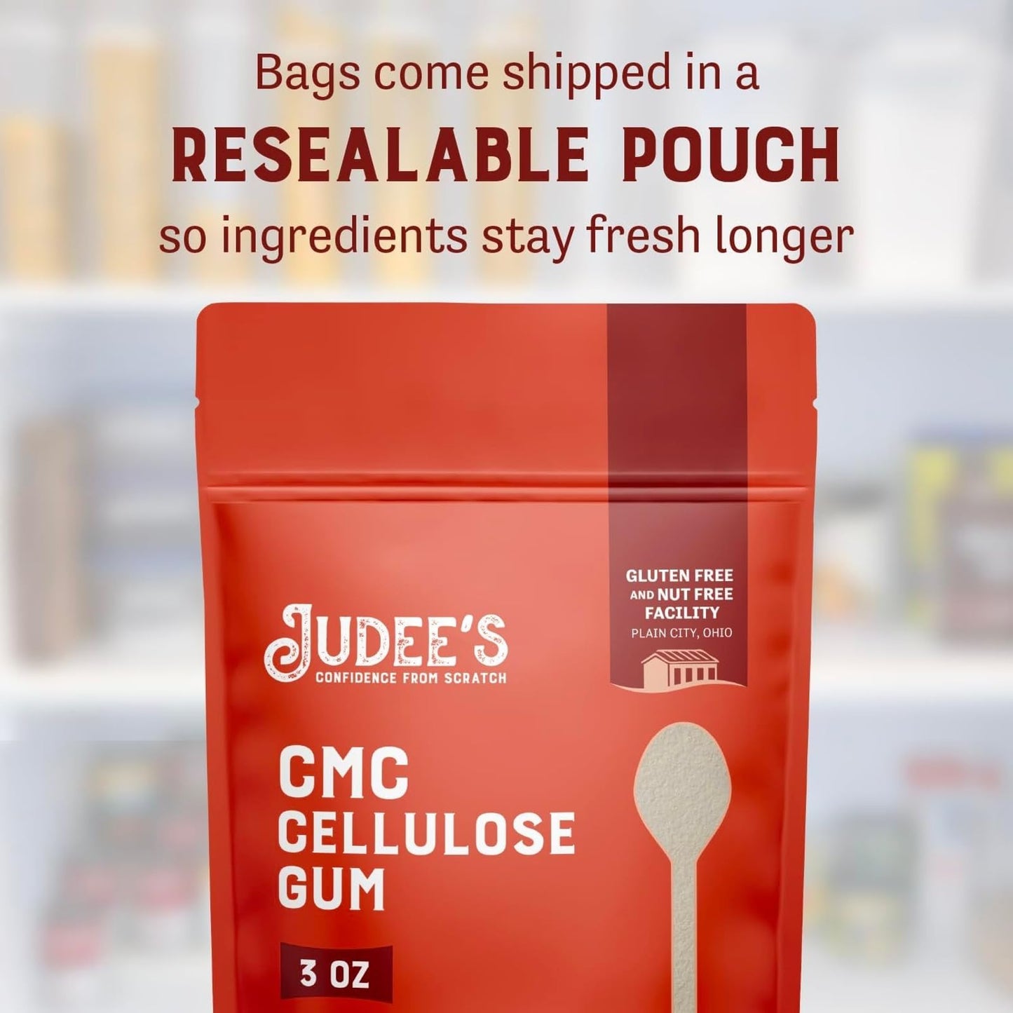 Judees Gluten Free CMC Powder - Improves Gluten Free Dough, Prevents Ice Crystals, 3 oz
