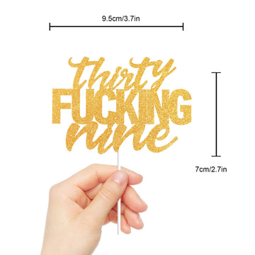 LINGBOOM Gold Glitter Cake Toppers for 39th Birthday Party Decorations, 39 Size