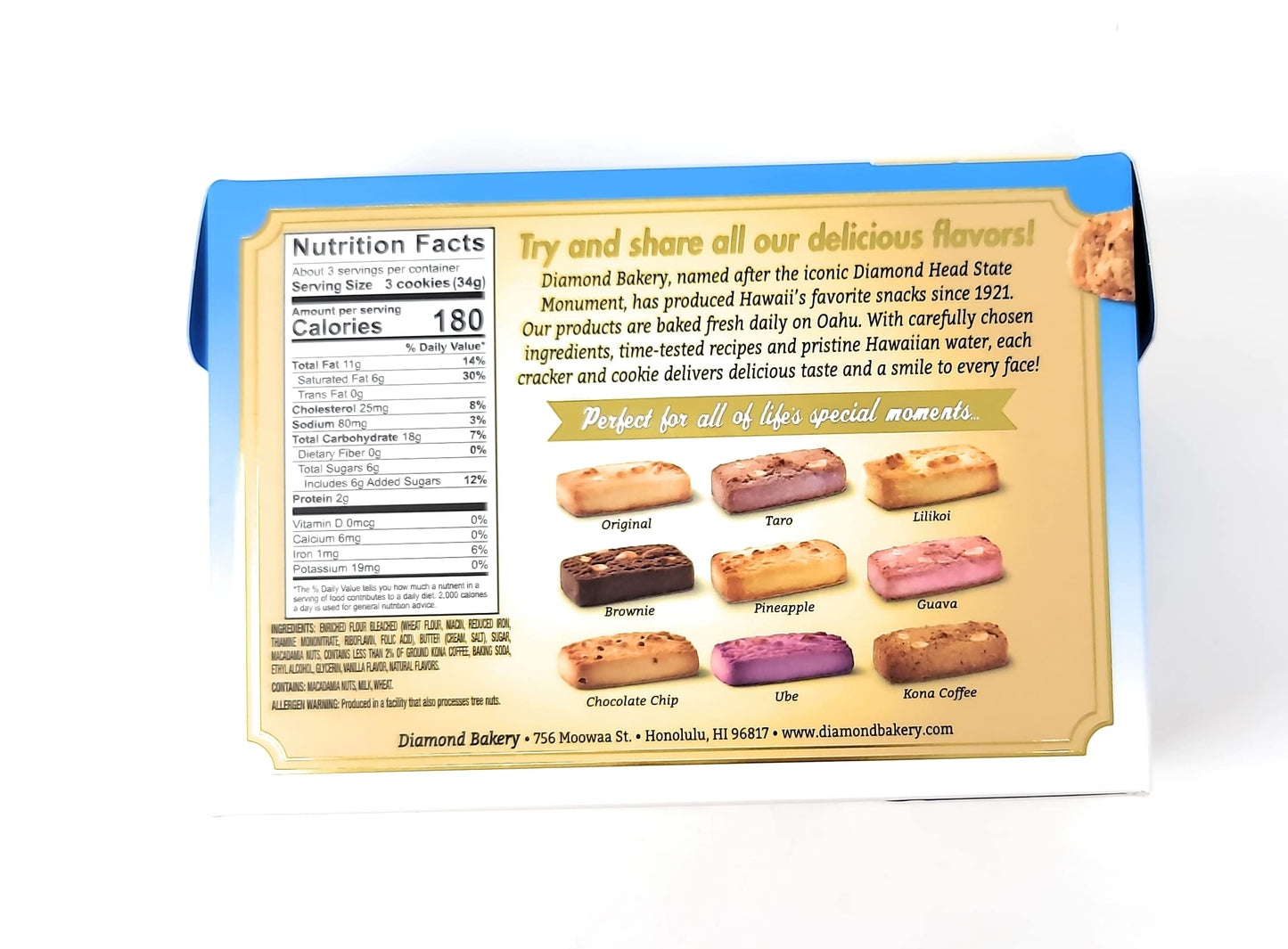 Diamond Bakery Macadamia Nut Kona Coffee Shortbread Cookies 4 oz