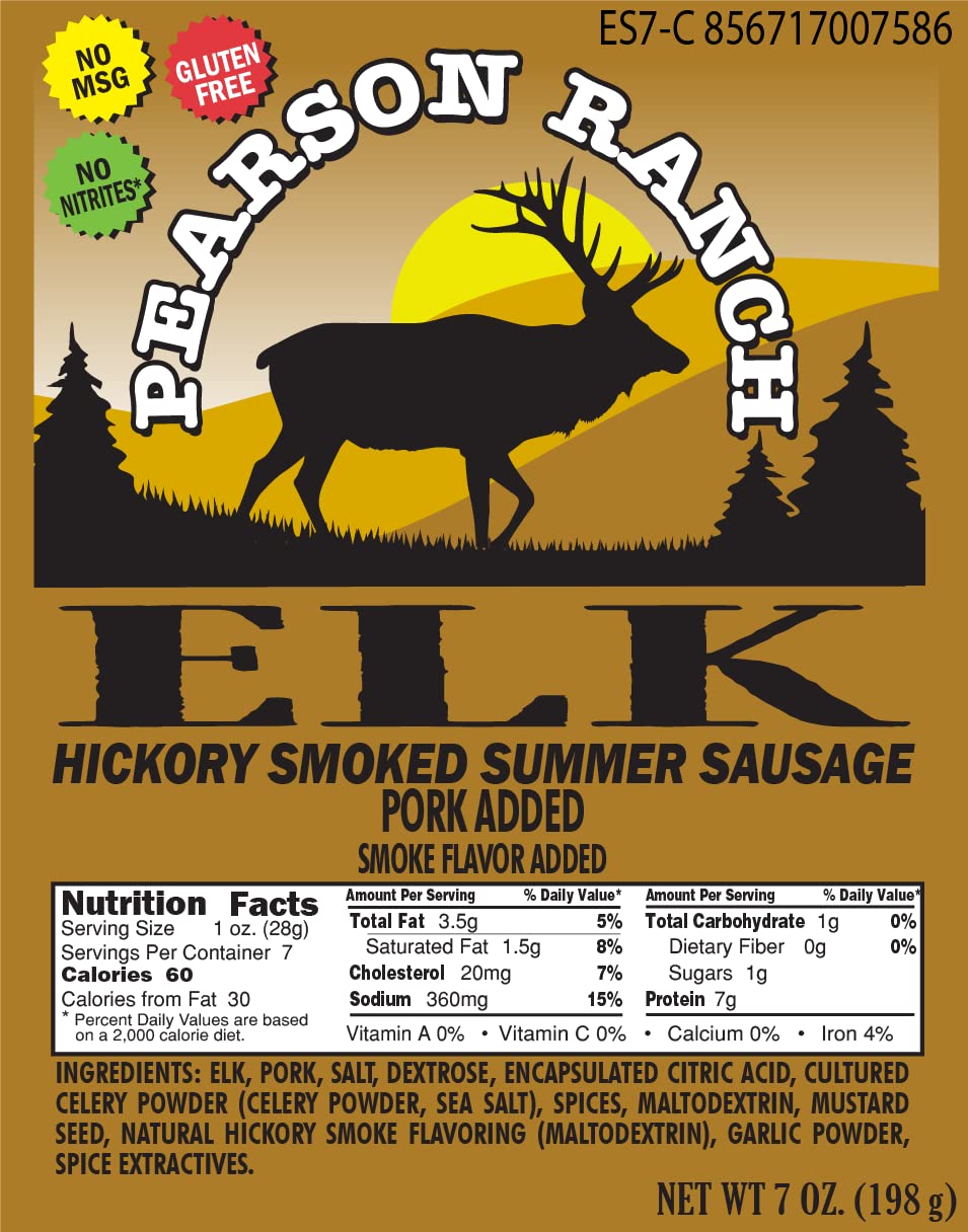 Pearson Ranch Wild Game Elk Summer Sausage Pack Of 3-7Oz Summer Sausage, Exotic Meat, Low-Carb, Gluten-Free, Msg-Free,