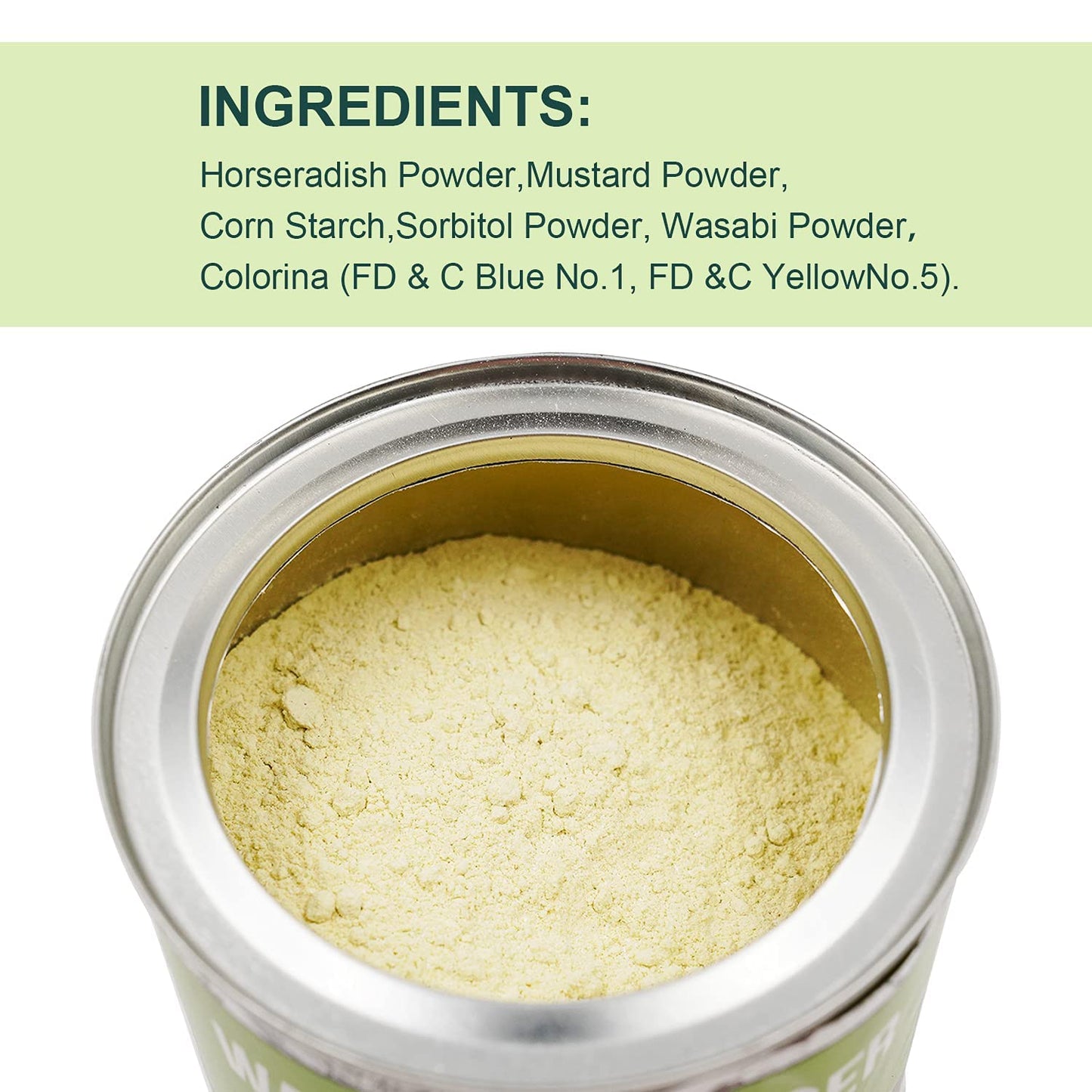 Soeos Premium Wasabi Powder 2 Pack Of 8Oz, 16 Oz In Total, With Real Wasabi, Grade Aaa Powder, Sushi Powdered, Root For Sushi, Fresh Bulk., Green