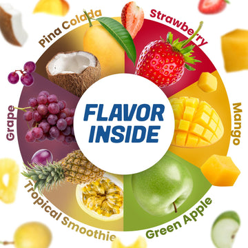 Fruit Chew 6 Flavors, Bulk 330+ Pieces, 4 Pound (Strawberry, Mango, Green Apple, Grape, Tropical Smoothie, Pina Colada) (6 Flavo
