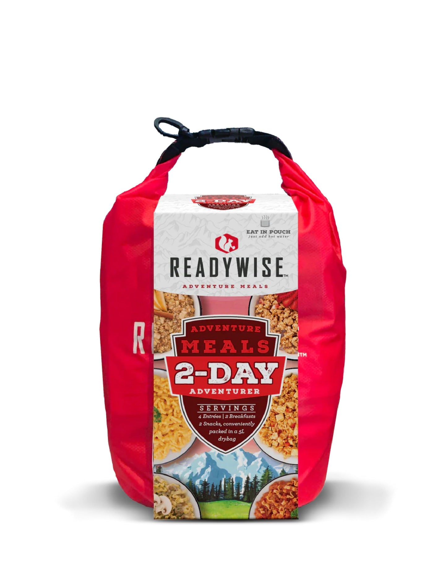 Readywise 2-Day Adventure Bag | Freeze-Dried Backpacking & Camping Food | Waterproof Dry Bag | 23 Servings