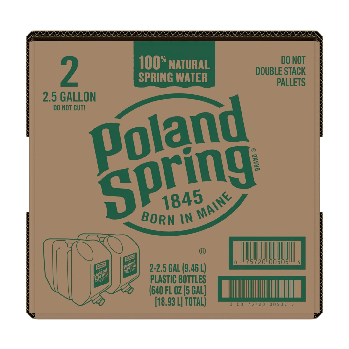 Poland Spring Water Case Bundles (2.5 Gallon - 2 Cases - 4 Total Bottles)