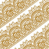 Large Pre-Made Ready To Use Edible Cake Lace Rose Scallop Golden 14-Inch 10-Piece Set