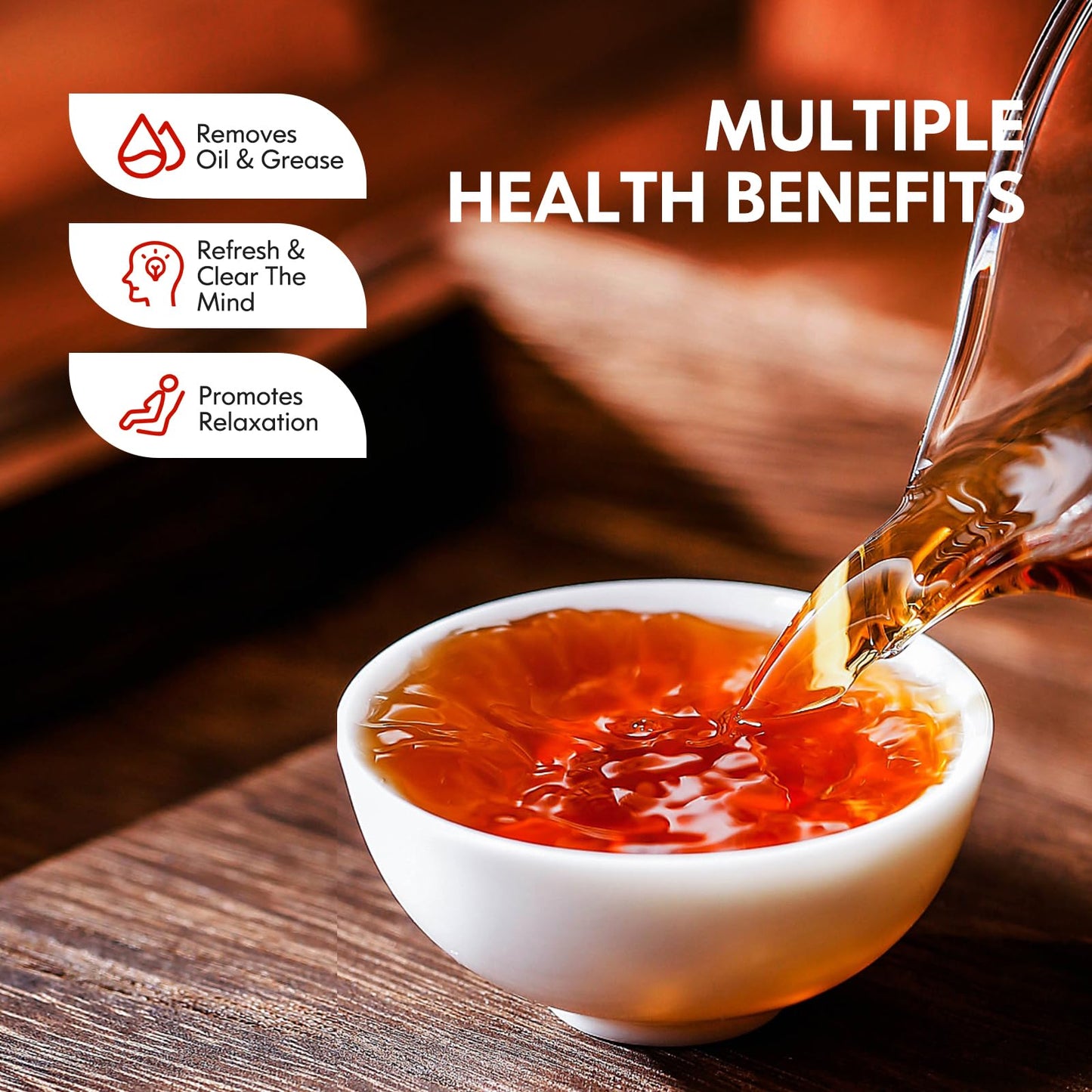 Khs Organic Ripe Pu Erh Tea Cake, 3.53 Oz Usda Certified Organic Puerh Tea Cake, No Dust Production Workshop, Aged Chinese Yunna