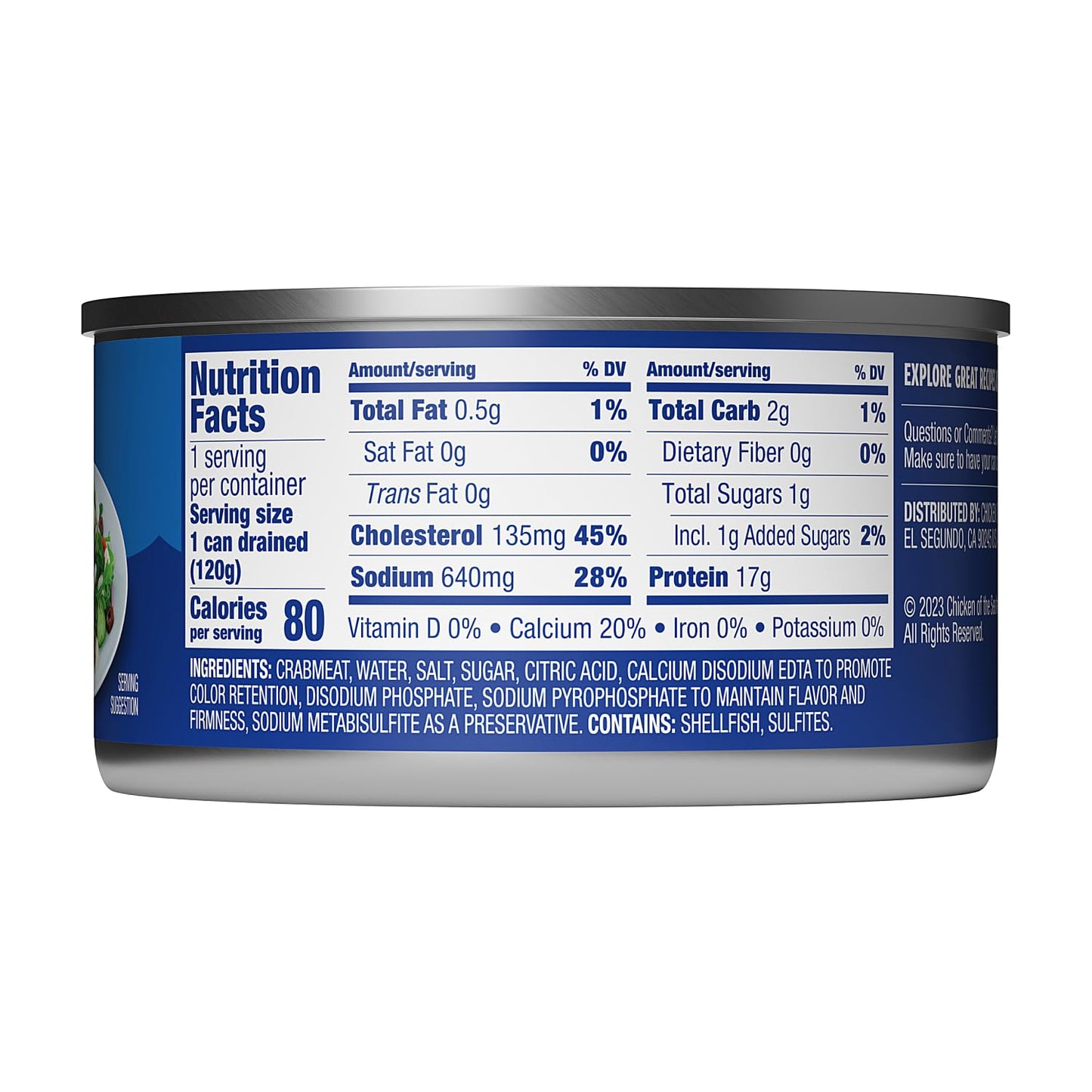 Chicken Of The Sea Lump Crab Meat, 6 Ounce Cans (Pack Of 12), High In Calcium, Wild Caught Canned Lump Crabmeat