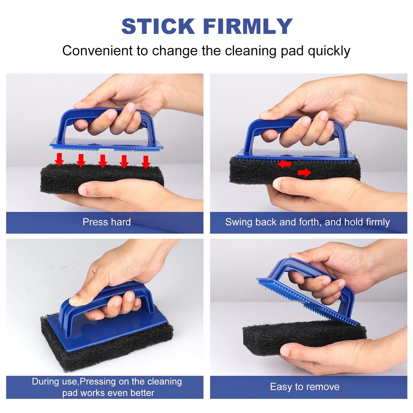Blackstone Grill Cleaning Kit, Heavy Duty Griddle Scrubber Scouring Pad & Handle, Griddle Cleaning Brush For Charcoal, Gas Grill