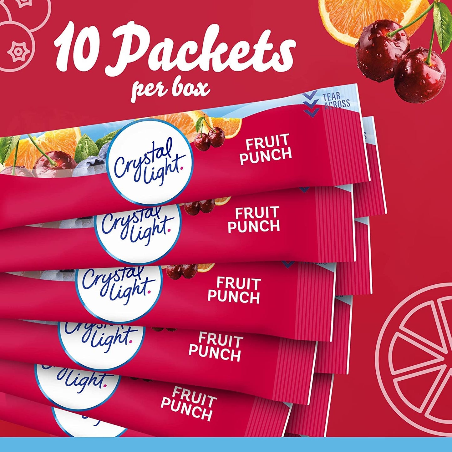 Crystal Light On The Go Fruit Punch Drink Mix, 10-Count Boxes (Pack Of 6)