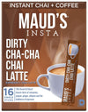Maud's Espresso Chai Tea Latte Instant Packets, 16 ct, 100% Gourmet Blended Tea Leaves, Instant Hot or Iced Latte - Just add wat