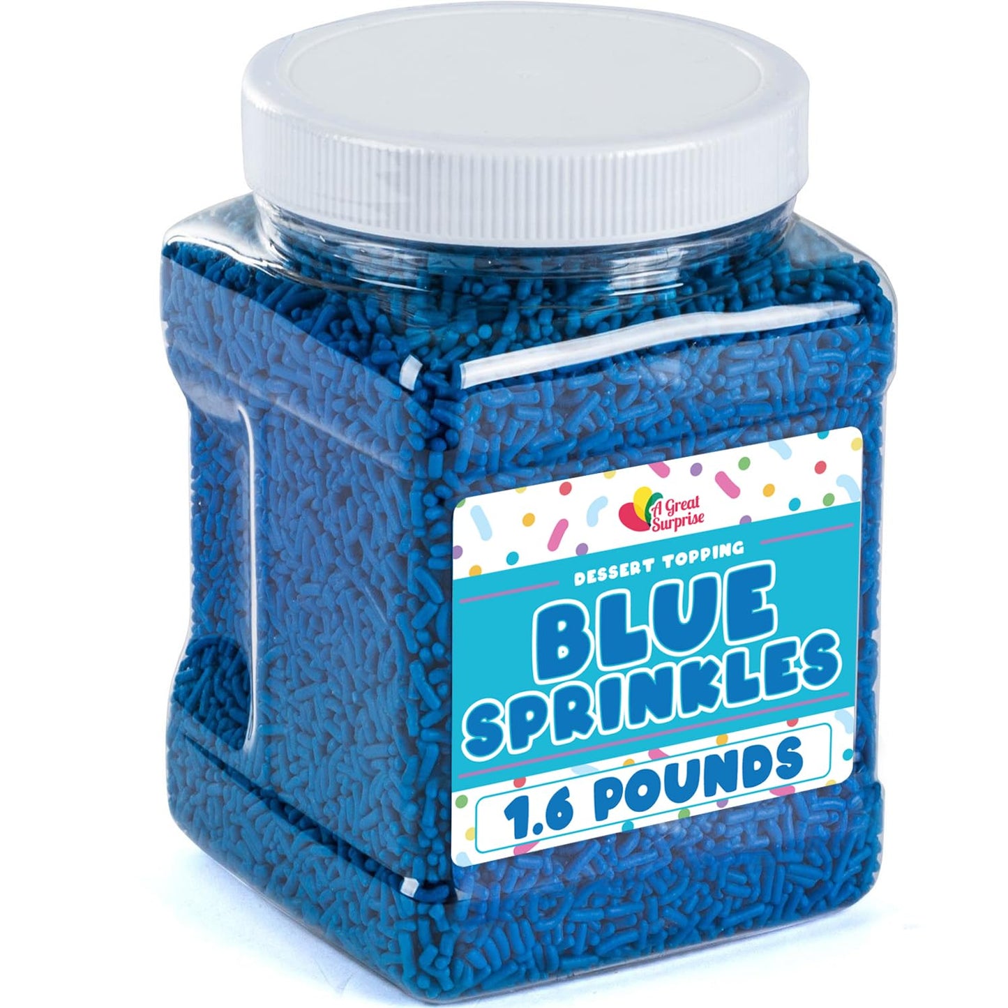 Blue Sprinkles Bulk - 1.6 Pounds - Royal Blue Jimmies - Blue Sprinkles For Baking - Dark Blue Baby Shower Sprinkles - For Ice Cream, Cake Decorating, Cupcakes, Cakepops - Blue Dessert Toppings