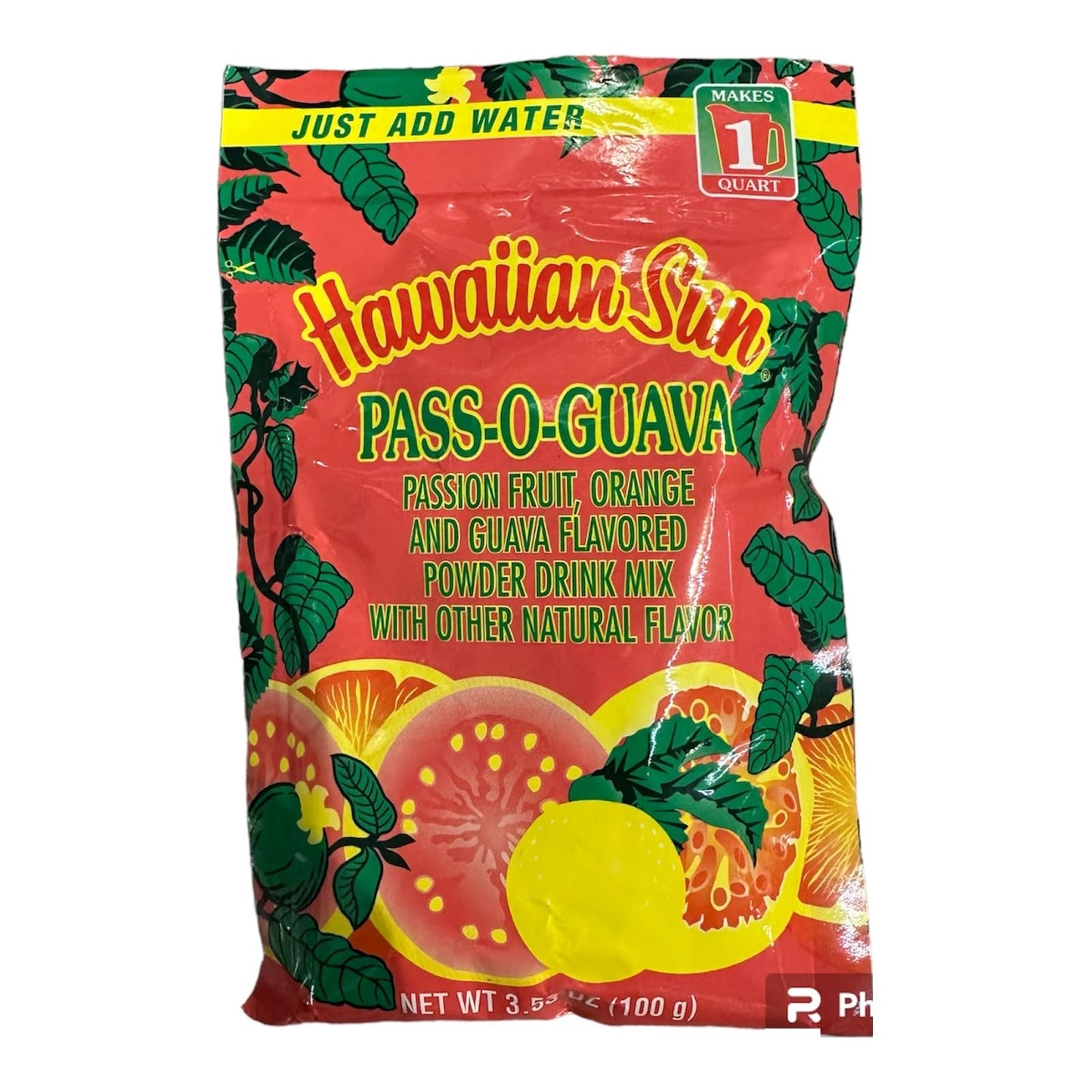 Hawaiian Sun Pass-O-Guava Powder Drink Mix: A Tropical Guava Escape in Every Sip - 4.4 Oz (pack of 1)