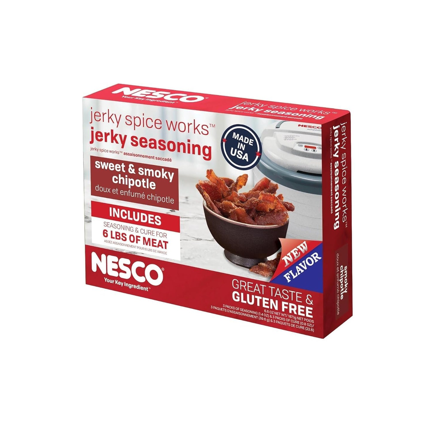 NESCO Smoky Chipotle Jerky Seasoning, 3 Pack, 1.1 Ounce Each