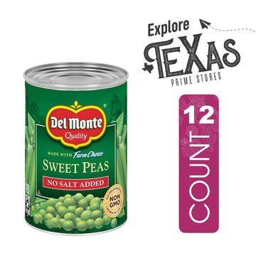 Del Monte - Lavinia Essentials Bundle: 12- Pack Of No Salt Added Sweet Peas Canned Vegetables 14.5 Oz Can + 1 Utility Prop