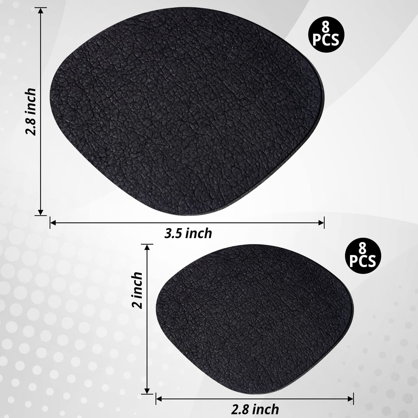 HTZNHXT 8-Pair Black Self-Adhesive Shoe Patches for Holes, Heel Repair for Sneakers, Leather & High Heels