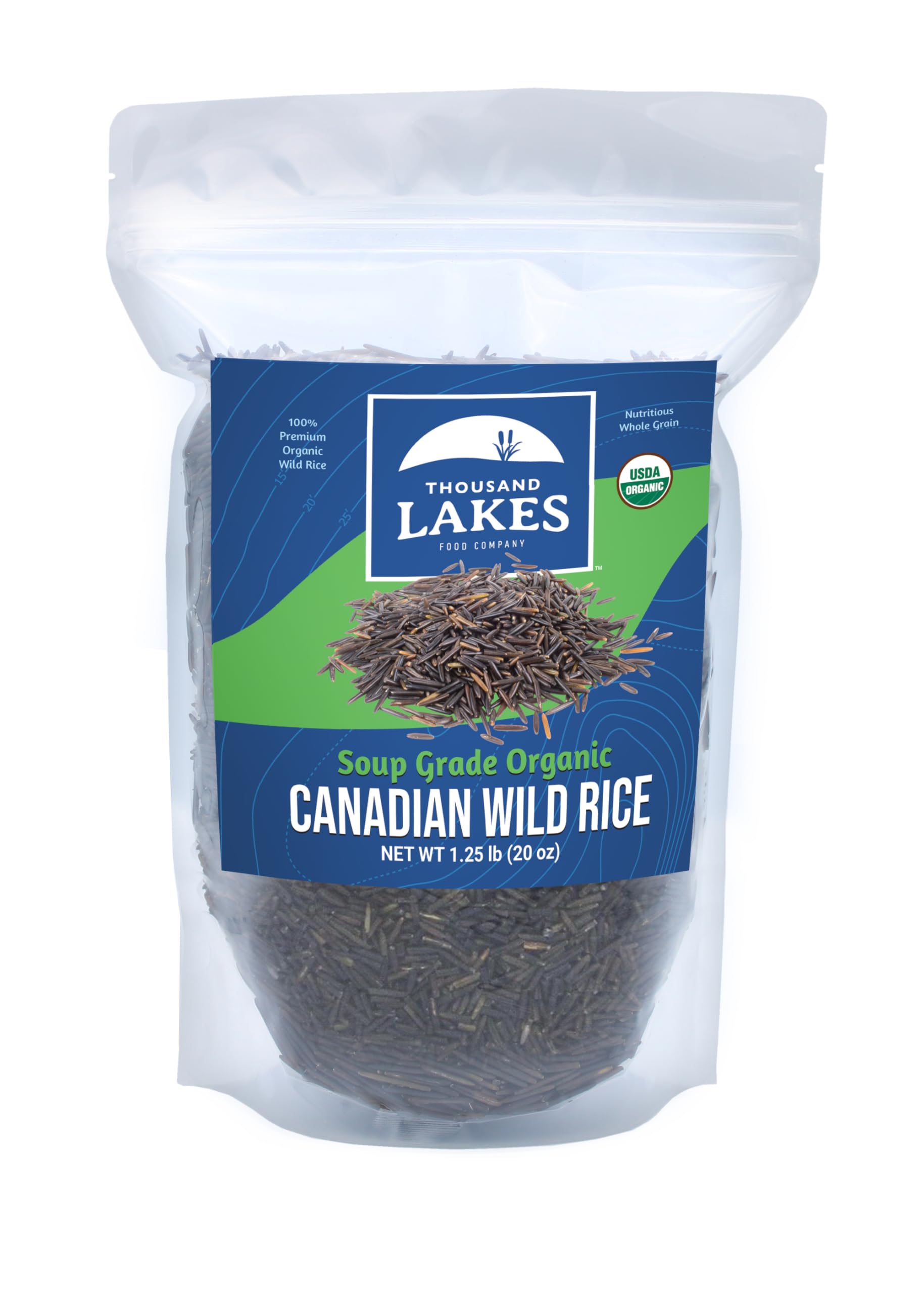 Thousand Lakes Organic Canadian Wild Rice - Soup Grade - 1.25 pounds | 100% Wild Rice | Wild Harvested