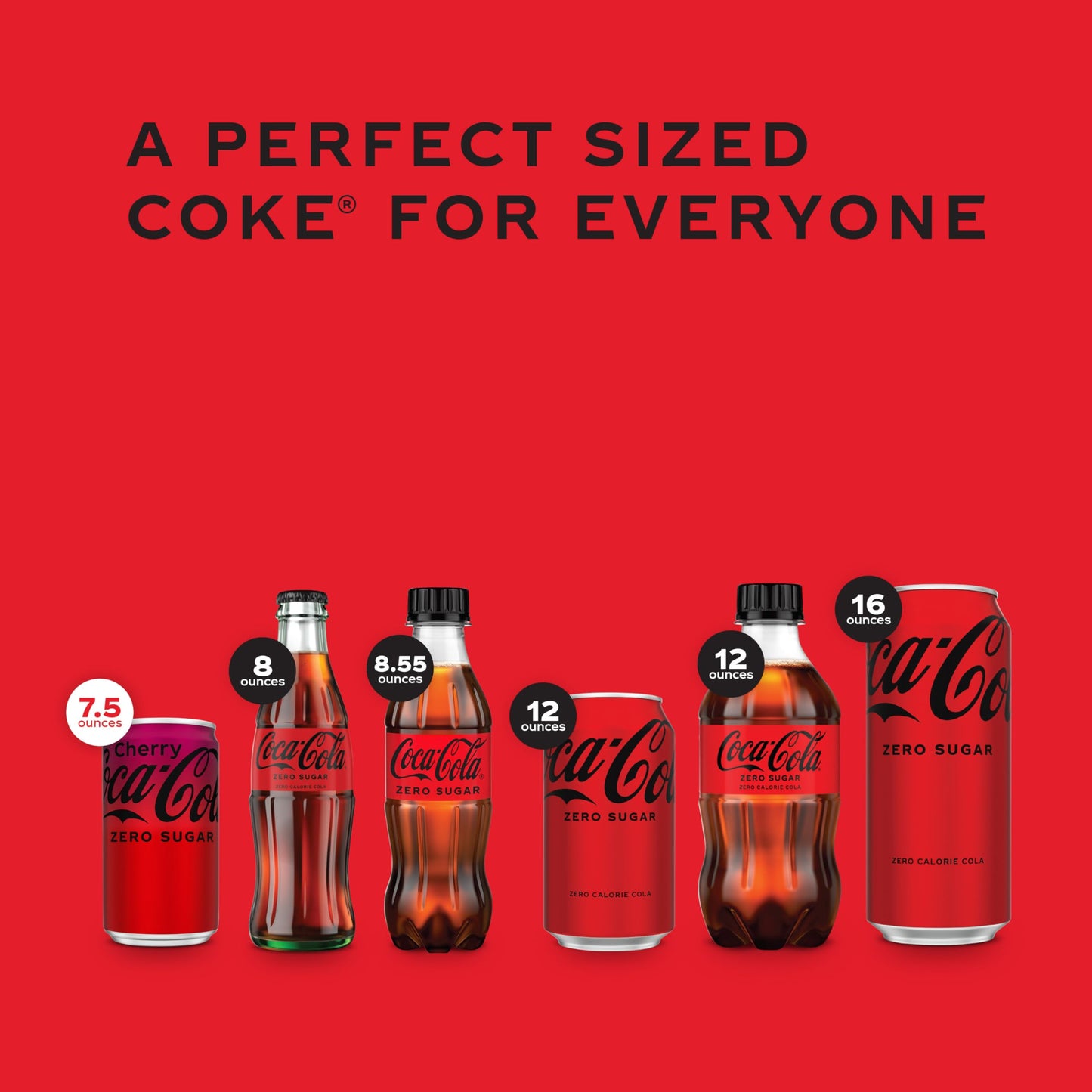 Coca-Cola Cherry Zero Sugar, 7.5 Fl Oz Cans, 6 Pack