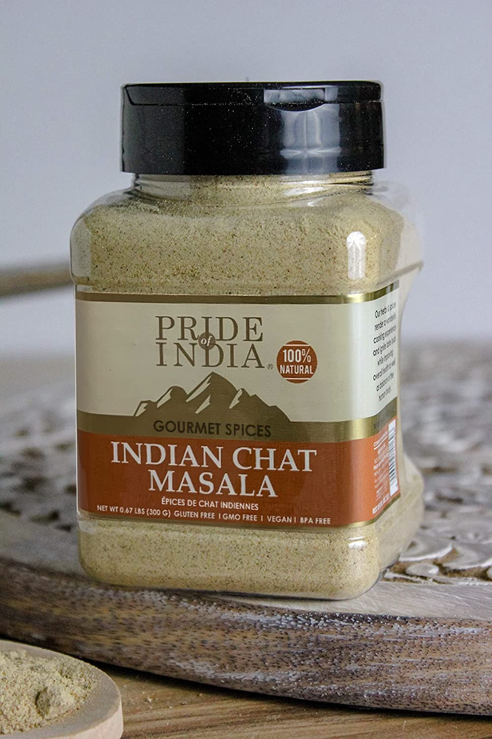 Pride Of India Chat Masala Seasoning Spice - 10.58oz Medium Dual Sifter Jar - Preservative Free - Delhi Style