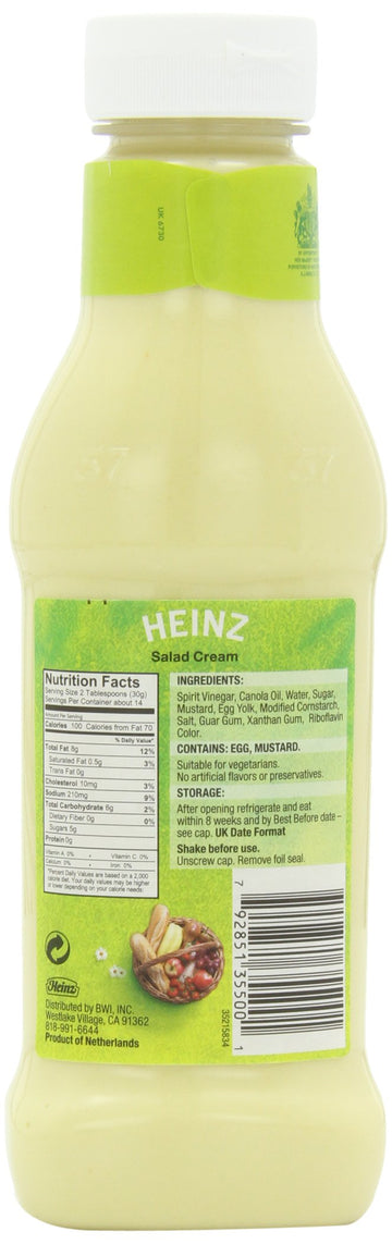 Heinz Salad Cream (Dressing) Original, 14.9-Ounce Squeeze Bottle (Pack Of 6)