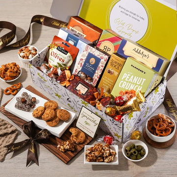 Broadway Basketeers Sympathy Gift Box - Deluxe Gourmet Delight - Kosher Sympathy Food Baskets For Delivery - Care Package Box Of