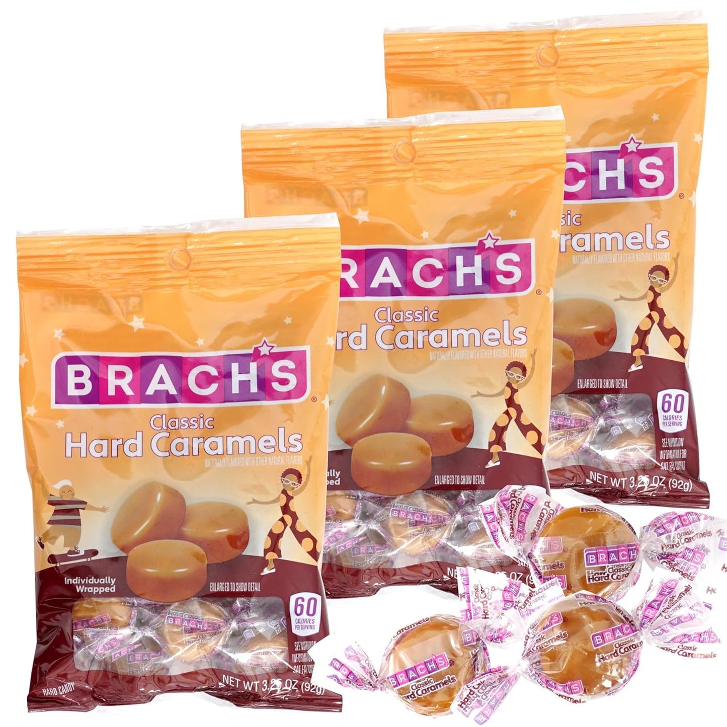 9 SHANIS ROOTS SHOOTS Caramel Hard Candy Individually Wrapped Treats Pack of 3 - 3.25 Ounces