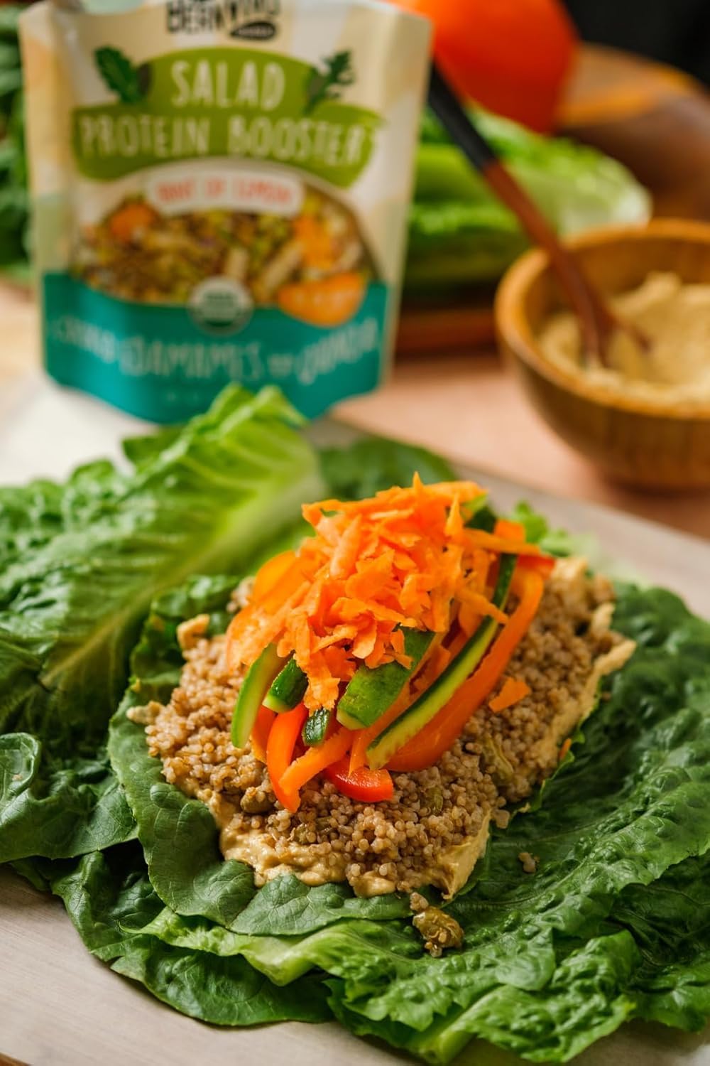 Beanvivo 6-Pack Salad Protein Booster - Organic Cooked Edamame & Quinoa Hint Of Lemon Delivering A Burst Of Taste And 9G Of Prot