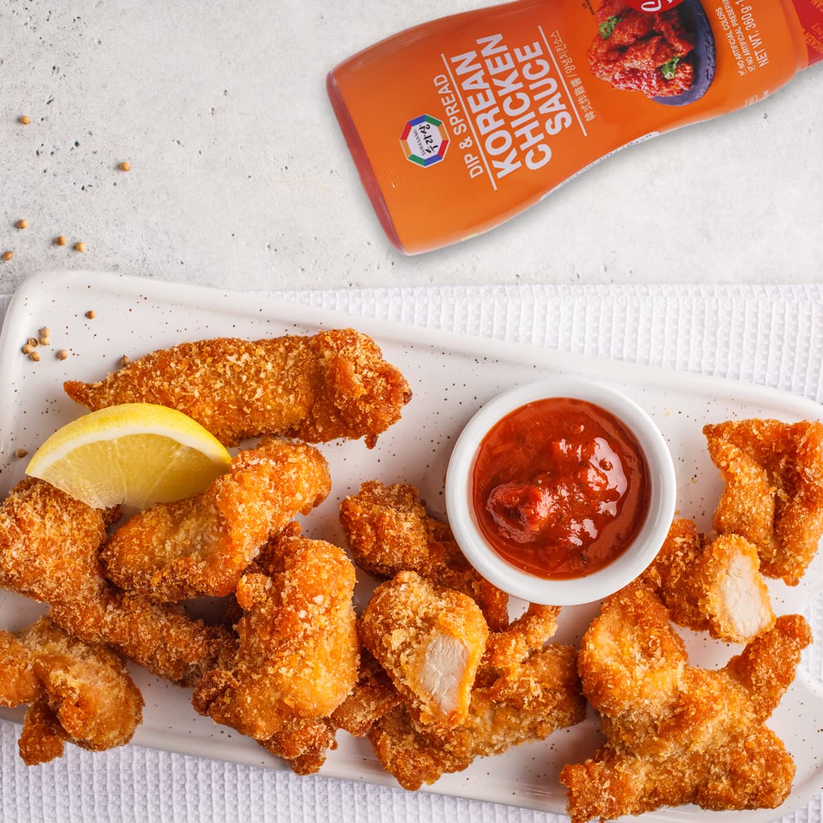 Surasang Korean Fried Chicken Sauce, Spicy and Juicy Gochuang with Sweet Garlic Flavor, 12.69 Oz