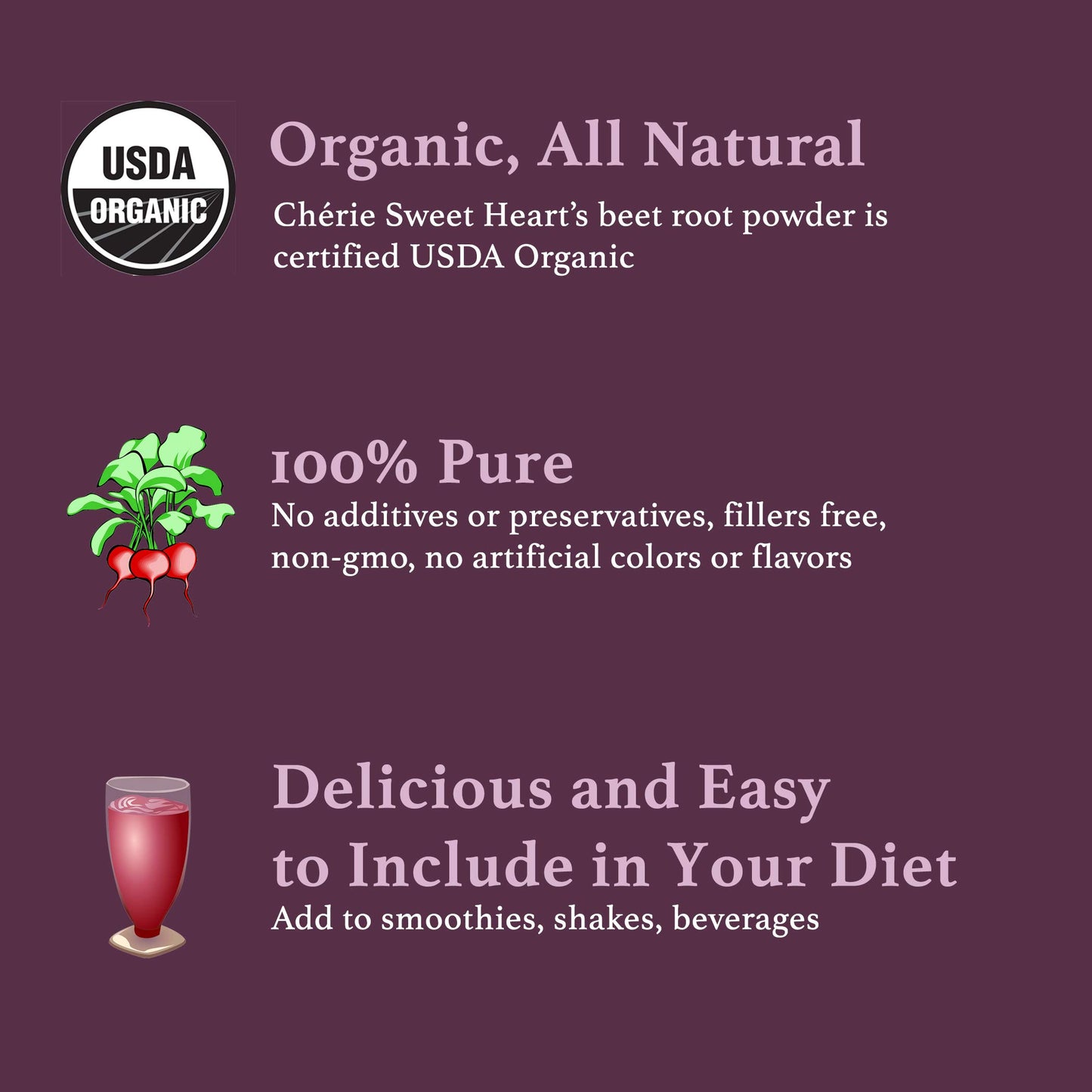 Ch  rie Sweet Heart Organic Beet Root Powder (3 lb), Raw & Non-GMO
