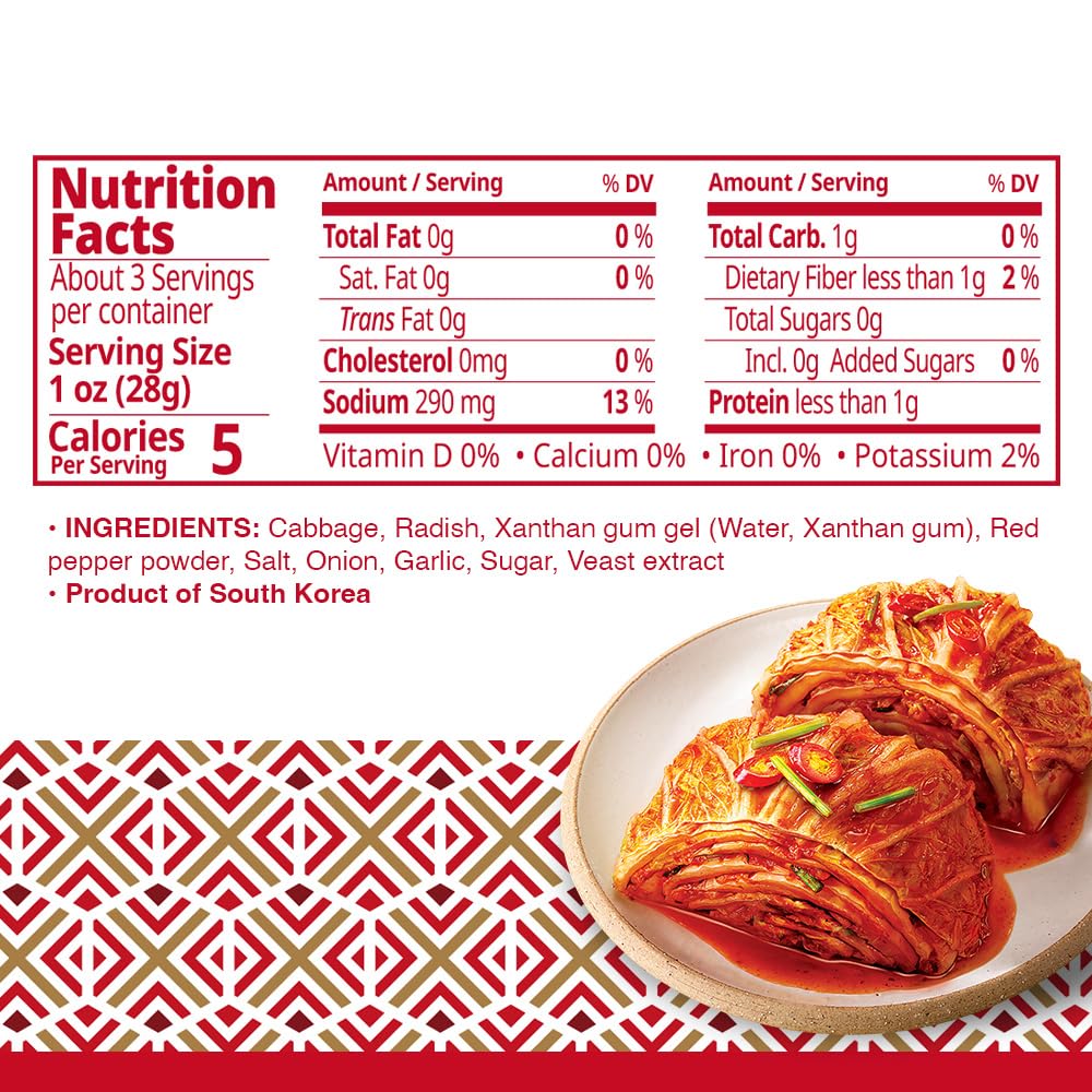 Jongga Spicy Napa Cabbage Kimchi (Pack Of 8), Shelf Stable Mat Kimchi, Spicy Korean Authentic Fermented Pickled Cabbaged Kimchi,