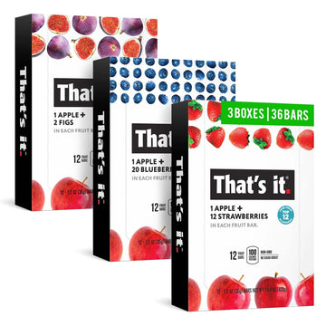 Thats It. Variety, 100% Natural Real Fruit Bar, High Fiber Vegan, Gluten Free Healthy Snack, Paleo For Children & Adults, Non Gm