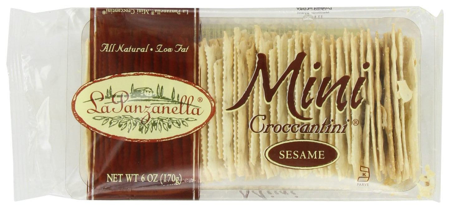 La Panzanella Sesame Mini Croccantini, 6-Ounce Packages (Pack of 6)