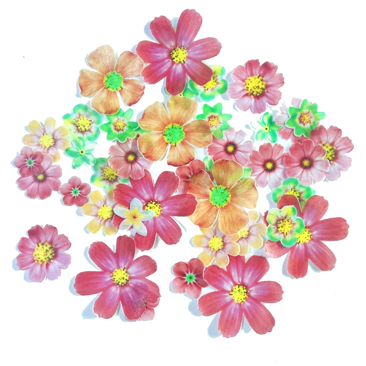 CHOCKACAKE Edible Flowers Cake Decorating Topper, Rice Paper Sunflowers, 50pcs