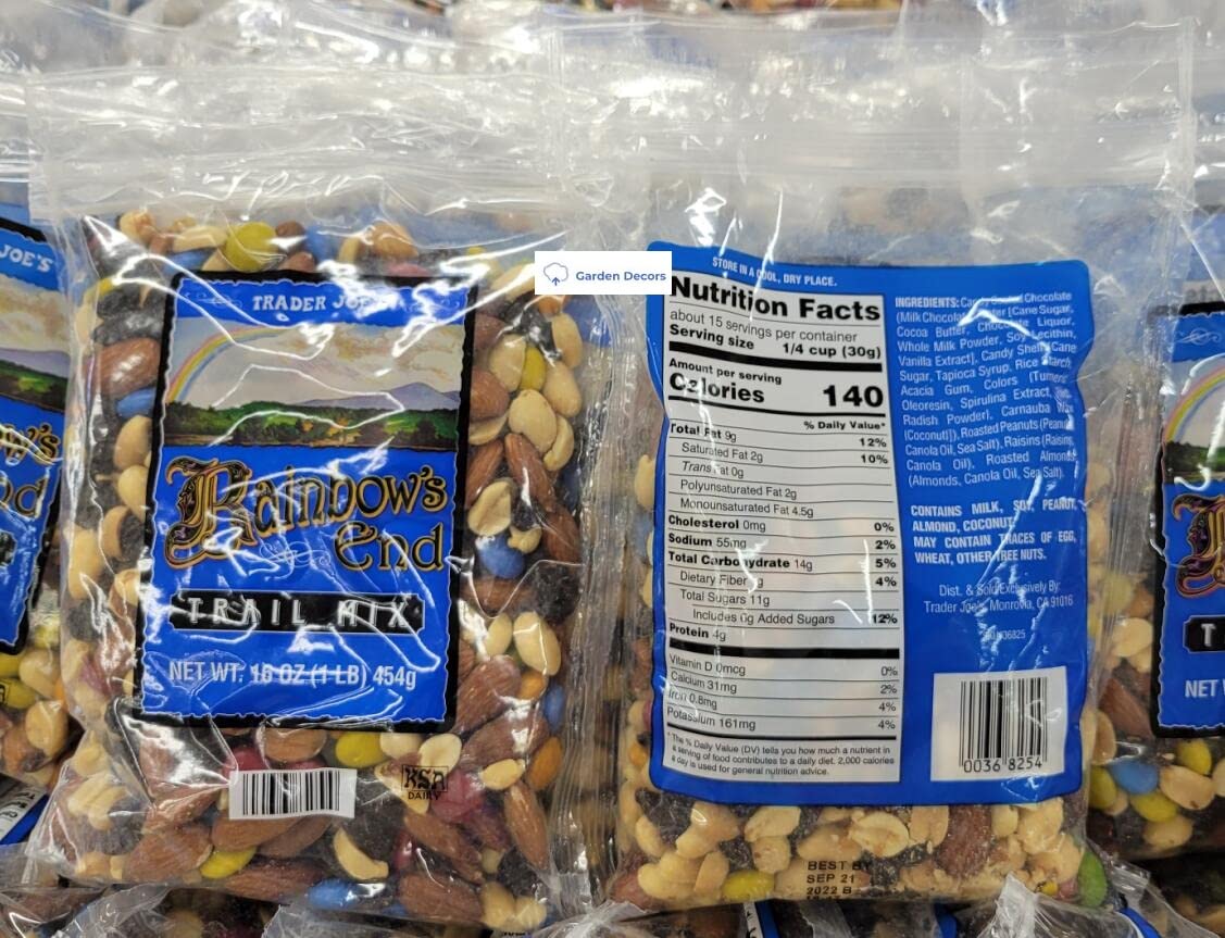 Trader Joe's Rainbow's End Trail Mix, 16oz (Two Bags) - Healthy Snack, Nut & Fruit Mix