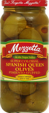 Mezzetta Spanich Queen Olives Super Colossal Pimento Stuffed 10 Ounce