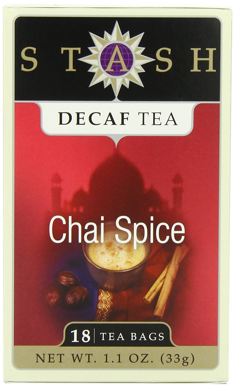 Stash Tea Decaf Chai Spice Tea 18 Count Tea Bags (Packaging May Vary) Individual Decaffeinated Black Tea Bags, Use In Teapots Mu