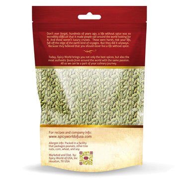 Spicy World Whole Green Cardamom Pods 14Oz X Large (400G) - Natural Spice, Vegan, Large, Aromatic - By Spicy World
