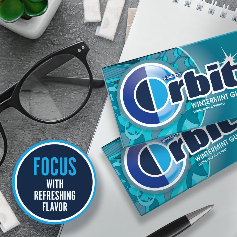 Orbit Wintermint Sugar Free Chewing Gum, 3 Packs Of 14-Pieces (42 Total Pieces)
